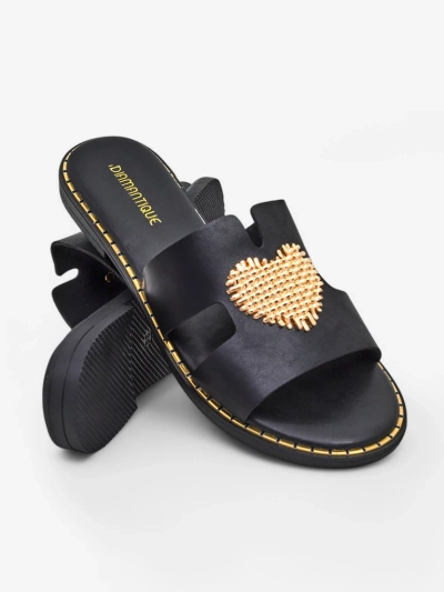 Royalfashion Damenflip-flops mit Herz Gold Herz