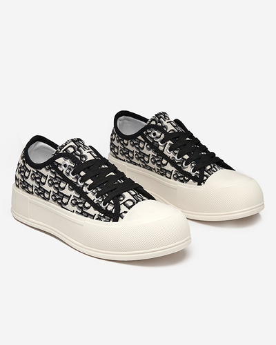 OUTLET Gemusterte Damen-Sneakers auf der Plattform in schwarzer Berika-Farbe - Schuhe