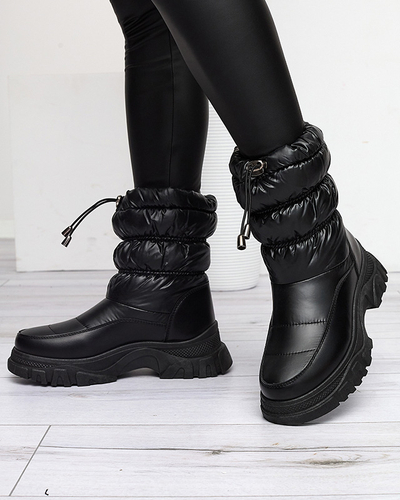 Dessi Schwarze gesteppte Schneestiefel für Damen - Schuhe