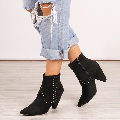 Schwarze Stiefel mit dreieckigem Absatz Lorelei - Footwear