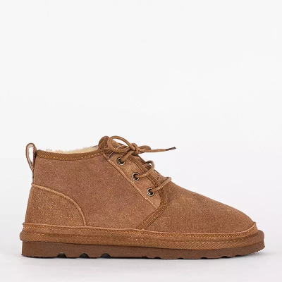 OUTLET Kinder braune kurze Schnür-Schneestiefel Tibilis- Schuhe
