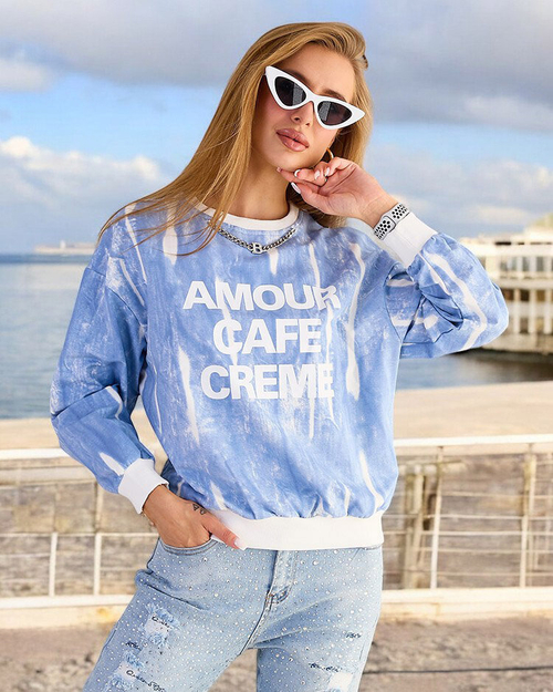 Жіночий бавовняний світшот з тонким принтом Royalfashion