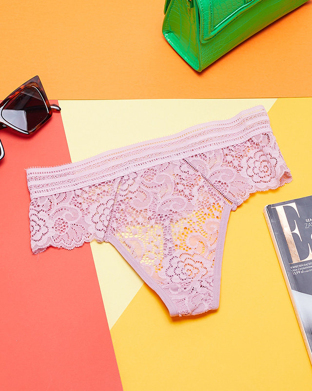 Pinker Tanga-Höschen für Damen aus Spitze - Unterwäsche