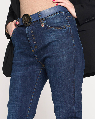 Gerade Damenjeans, Marineblau - Bekleidung