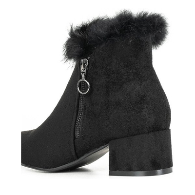 Schwarze Stiefeletten mit Yesenia-Fell - Schuhe