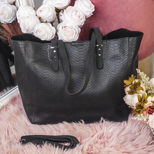 Schwarze Umhängetasche mit Tiermotiv - Handtaschen 1