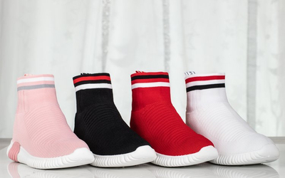 Rosa Sportschuhe mit dekorativer Socke Sallitsa - Schuhe 1