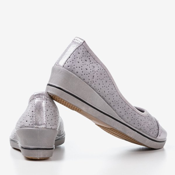 Graue Ballerina auf niedrigem Keil Irtriva - Footwear 1