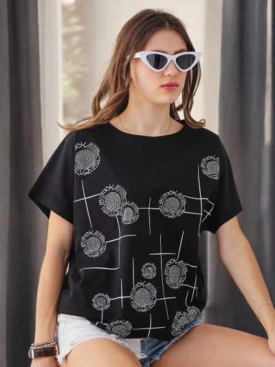 Royalfashion Damen Baumwoll-T-Shirt mit Druck