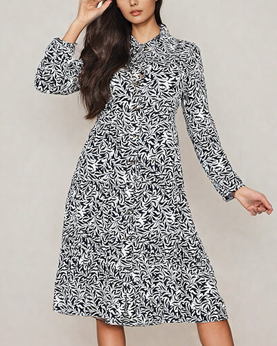 Royalfashion Damen Midikleid mit Druck