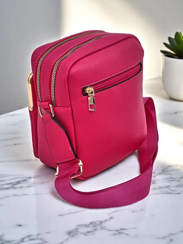 Royalfashion Quadrat kleine Handtasche für Damen aus Eco-Leder mit 2 Fächern