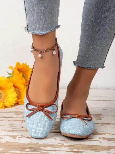 Royalfashion Damen Ballettschuhe mit Glitzer und einer Schleife Aramie