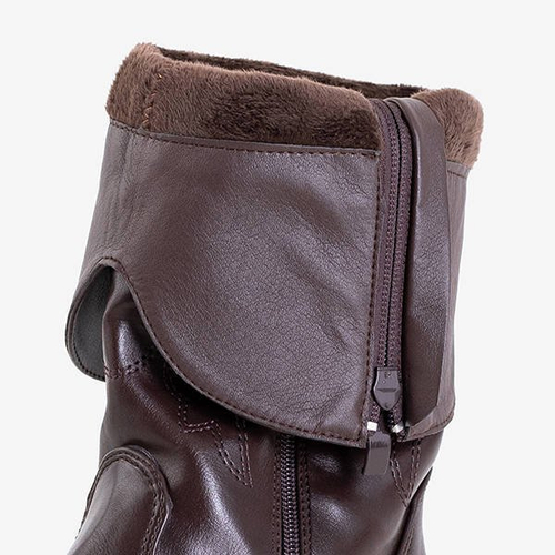 Коричневі жіночі черевики з еко-шкіри Peitra - Взуття