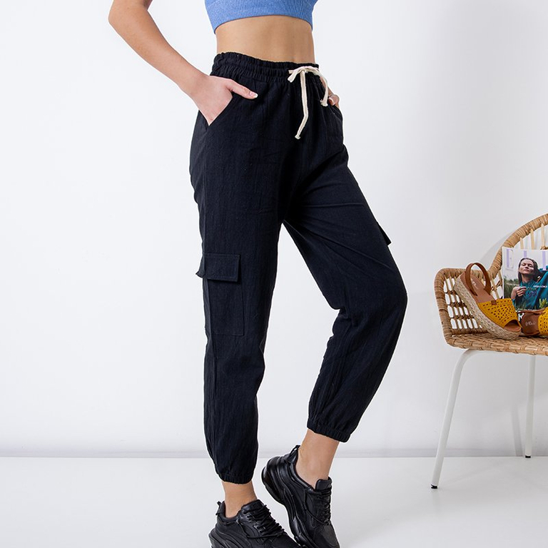 Schwarze Damen Cargohose PLUS GRÖSSE - Kleidung