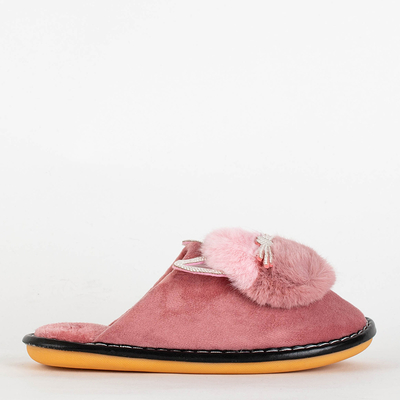 Rosa Damenhausschuhe mit Milonus Kätzchen - Schuhe