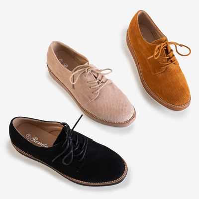 Braune Damen Öko-Wildleder Schuhe Akusen - Schuhe