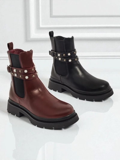 Höhere Damenstiefeletten aus Öko-Leder Pearl Mist