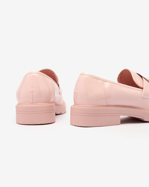 Рожеві жіночі лаковані мокасини Glidef Royalfashion