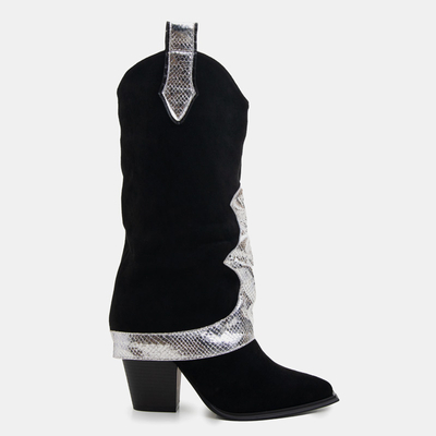 Schwarze Stiefelette mit dekorativem Aufschlag Acilip- Footwear