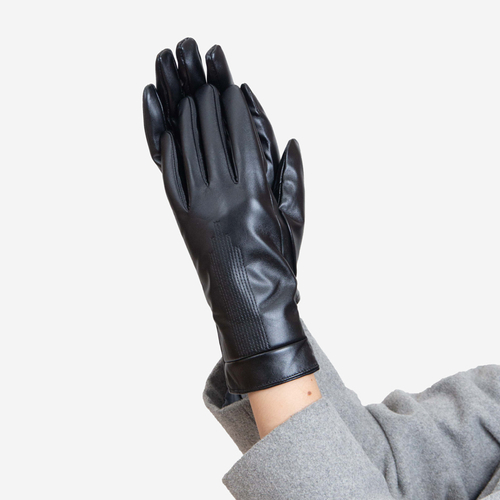 Чорні класичні жіночі рукавички прикрашені вишивкою - Аксесуари