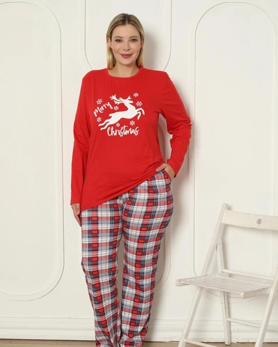 Royalfashion Weihnachtsbaum Baumwoll-Pyjama für Frauen PLUS SIZE