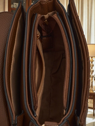 Damenhandtasche Luna Dunkelbraunes Elegantes Öko-Leder