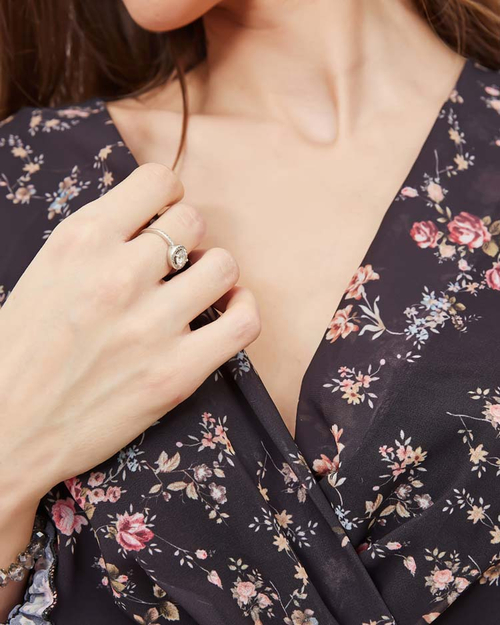 Royalfashion Чорна візерунчаста жіноча максі-сукня