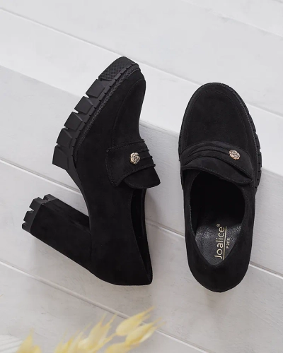 Elegante Schwarze Anitka Schuhe aus Öko-Leder