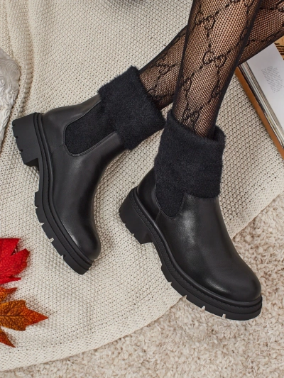 Ботильйони жіночі еко шкіряні з хутром Kesy