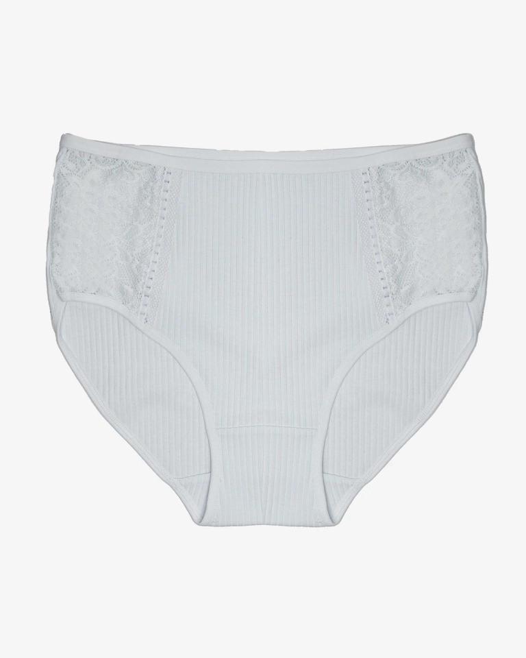 Gerippter Damen-Slip in Weiß PLUS SIZE - Unterwäsche