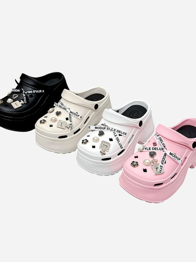 Royalfashion Damen Gummisandalen mit Dekorationen Dellos