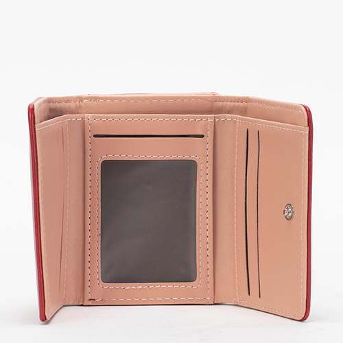 Червоний жіночий гаманець з оздобленням