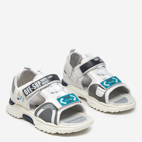 Weiße Kindersandalen mit Klettverschluss von Wukapi - Schuhe