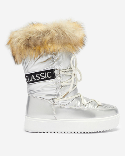 Silber lackierte Schneestiefel für Damen Fursav - Footwear