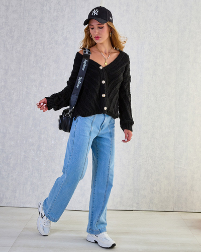 Royalfashion Damen Strickpullover mit Knöpfen