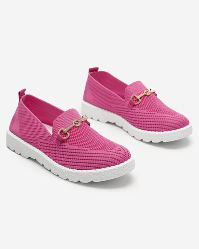 Fuchsia Damen Slipper mit goldener Verzierung Enelida - Schuhe