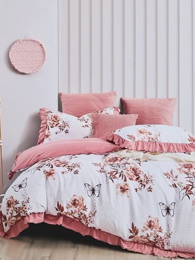 Королівський модний набір постільної білизни з оборкою 160x200, 3 штуки