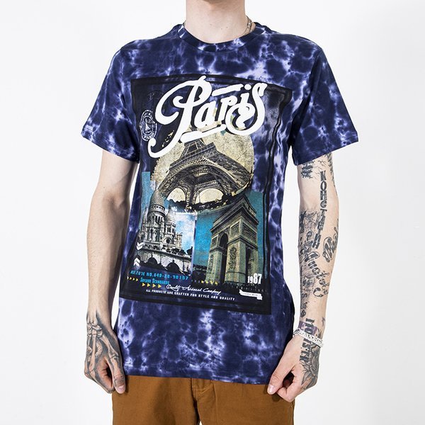 Lila Baumwoll-T-Shirt für Herren mit Aufdruck - Kleidung