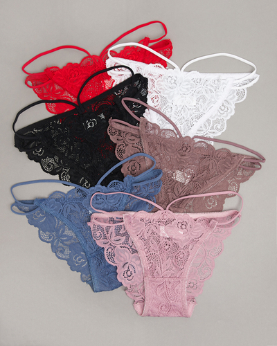 Brasilianischer Spitzenslip mit 6 Trägern / Packung - Unterwäsche