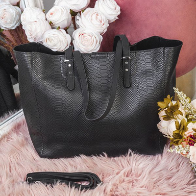 Schwarze Umhängetasche mit Tiermotiv - Handtaschen 1