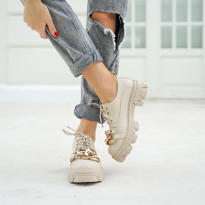 Beige flache Schuhe Eqoia - Schuhe