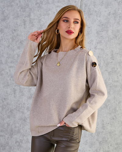Royalfashion Dünner Damenpullover mit Schulterverzierungen