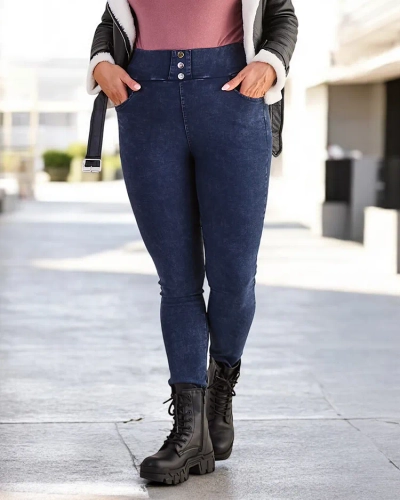 Royalfashion Baumwolle Übergröße Damen Treggings Hose