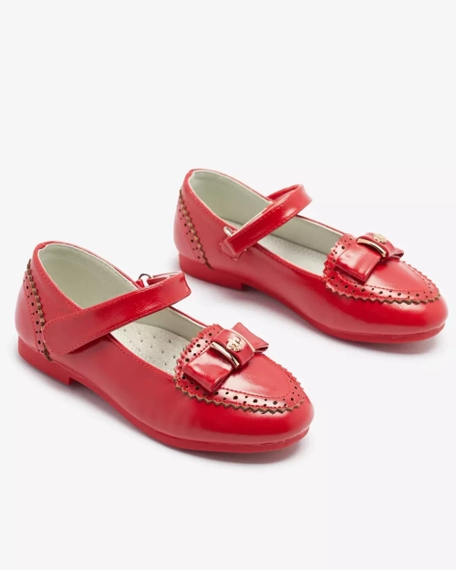 Червоні туфлі-човники з бантом Proya- Footwear