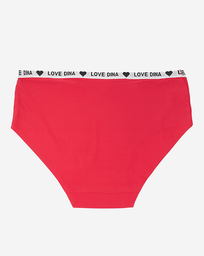 Червоні жіночі труси з декоративними смужками - Нижня білизна