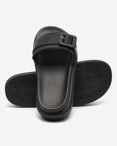 Schwarze Damenhausschuhe mit Schnalle - Footwear