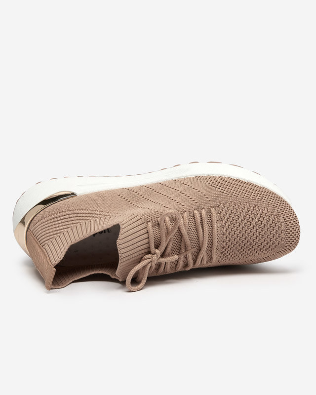 OUTLET Hellbraune gewebte Turnschuhe Erina für Damen - Schuhe