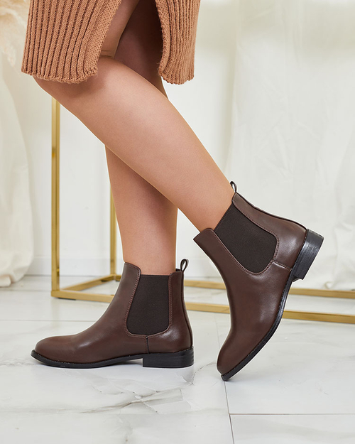 Royalfashion Чорні жіночі черевики a'la sztyblety з прикрасами Ederte