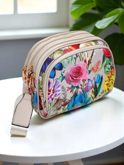 Royalfashion Floral Oval Small Women's Handbag made of eco-leather