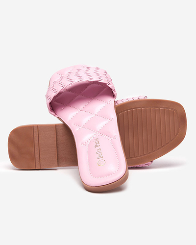 Lila Damenhausschuhe mit geflochtenem Streifen Cocota - Schuhe